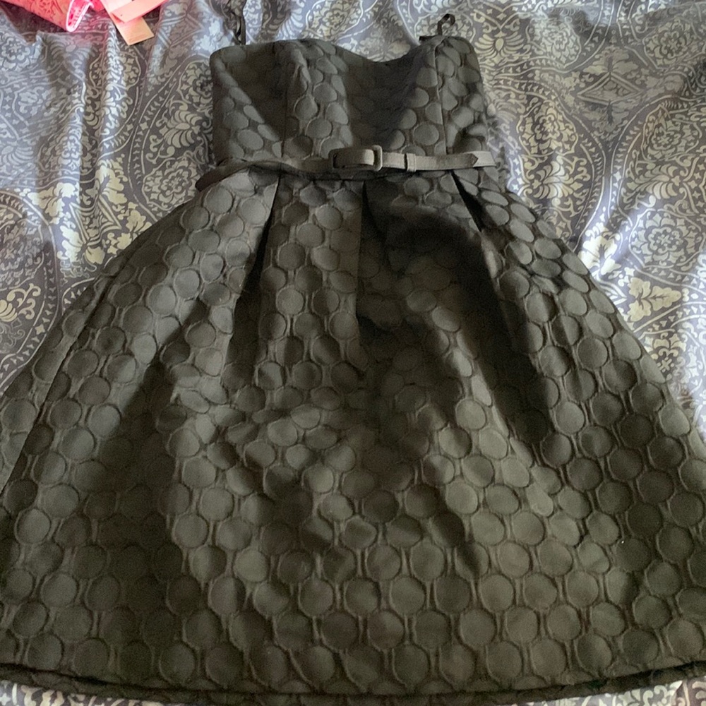 EUC WHBM black spotted dress